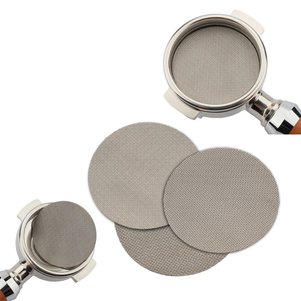 SUS316 Coffee Portafilter Filter Plate Reusable Replacement Backflush Filter Mesh Screen 150um 1.7mm Thickness Puck Screen