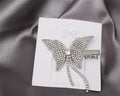 New Diamond Alloy Hair Clip Pearl Metal Ghost Claw butterfly Edge Clip Hair Clip for Women Girls  Rhinestone  Barrettes