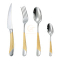 Wholesale Kitchen Reusable Spoon Fork Set Luxury 24K Gold Cutlery Gold Silverware Flatware Set Wedding Cutlery