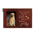 Eco-Friendly Classical Handmade Wood Rectangle Pet Cremation Urn for Cats & Dogs with Keepsake Photo Frame and Ashes Storage
