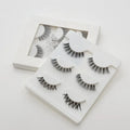 China Sunland Private Label Top Quality Natural Soft Wispy 747 False Human Hair Strip 3D Eyelashes 100% Pbt Siber Eyelash