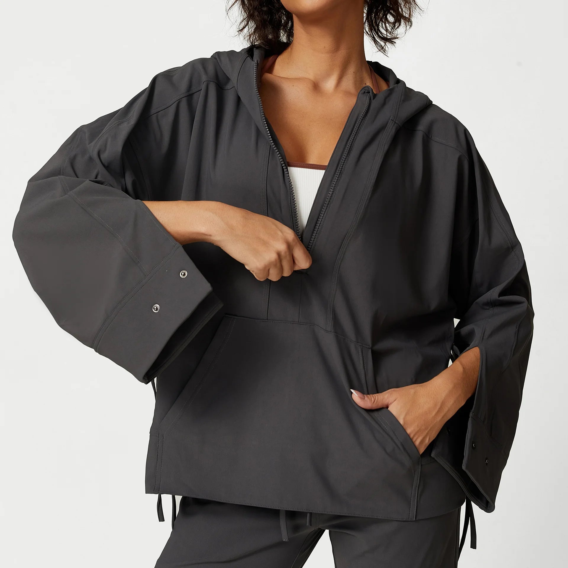 Casual Oversize Half Zippered Sports Jacket for Adults Plus Size Autumn Season Quick Dry Breathable Customizable Active Tops