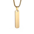 Stainless Steel Gold Plated Jewelry Simple Pendant Rectangle Necklace Gold Stainless Steel Choker Necklace Jewelry Dropshipping