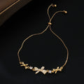 Cunyan 2025 Fashion Gold Plated Adjustable Chain Bracelet for Women Micro Inlaid Zircon Bow-knot Charm Bracelets Wholesale