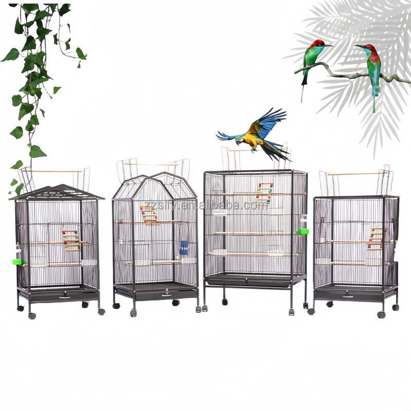 New Arrived Luxury Parrot Birds Cage Large Viewing love Big Bird Cages Canary Breeding Aviary Pet Cages House for Sale
