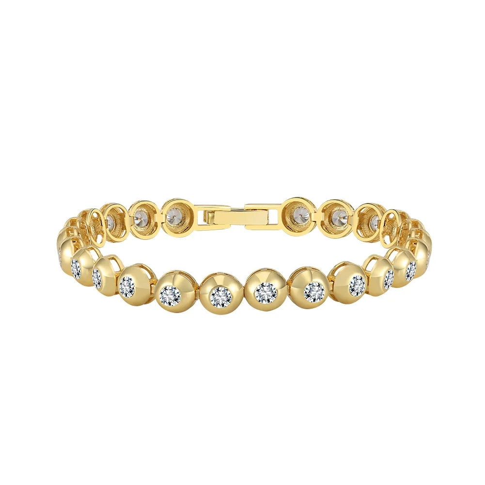 SB209 Factory Direct 5A Zircon S925 Silver Bezel Setting Tennis Bracelet for Women Rhodium Plated Jewelry
