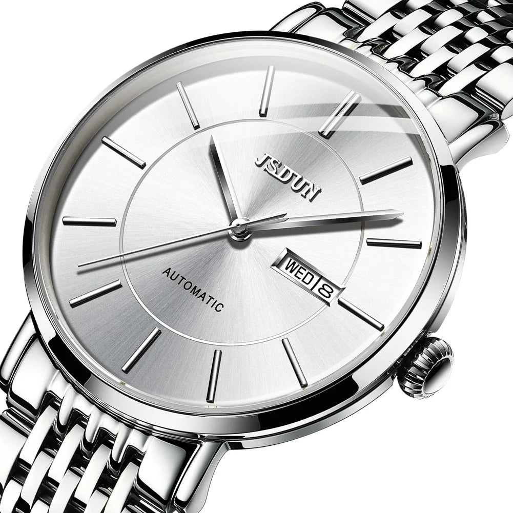 JSDUN 8835 Factory OEM Luxury Original Movement Stainless Steel Man Waterproof  Date Luxury High Automatic Mechanical Watch