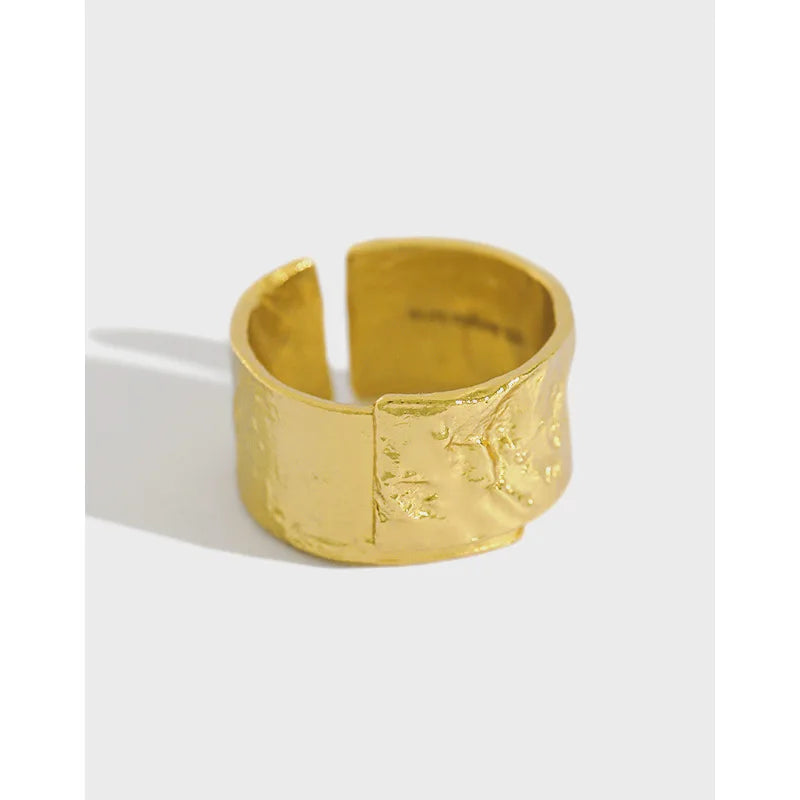 High Quality S925 Sterling Silver Wide Heavy Roughness Rings for Women Unique Creative Design Classic for Parties