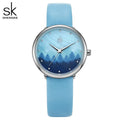 Shengke K9020 Relogio Feminino Fashion Brand Unique Design Dial Lady Watch Luxury Quartz Girl Wristwatch Leather Women Watch