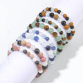 6/8mm Wealth Luck Energy Bangle Natural Crystal Tiger Eye Quartz Stone Bead Yoga Beaded Bracelet Polished Elastic Trendy Jewelry