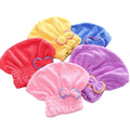 Microfibre Bowknot Wrap Towel Quick Hair Drying Bath Towels Spa Bowknot Wrap Towel Hat Cap for Bath Bathroom Accessories