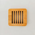 Rustic Bamboo Rectangle Soap Dish and Tray Handcrafted Elegance Reusable Eco-Friendly Two-piece Soap Holder