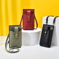 WESTAL Crocodile Embossed PU Leather Mobile Phone Pouch Bag Women Cell Phone Crossbody Shoulder Bag for Women