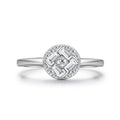 Fine Jewelry 925 Sterling Silver Women Full CZ Diamond Baguette Crystal Round Disc Shape Rings