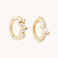 LOZRUNVE 925 Sterling Silver Delicate Crystal Piercing Hoop Earring Body Jewelry 18k Gold Plated