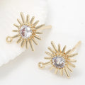 Fashion Inlaid Zircon 14K Gold Plated Sunflower Shape Stud Earring for Diy Jewelry Making Earrings Accessories