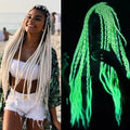 Neon Glowing Hair Florescent Light Braiding Hair for Party Vigorous Synthetic Jumbo Braids Shining Hair