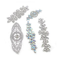Wholesale Metal Crystal Rhinestone Appliques Sew on Dresses Bridal Beaded Lace Rhinestone Applique