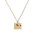 Fine Jewelry Creative Calendar Necklaces Inlay Color Crystal Zircon 18K Gold Plated Stainless Steel Square Fashion Necklace