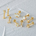 Small Women Jewelry Fashion Cartilage Piercing 925 Sterling Silver Opal Studs Earrings YF3489