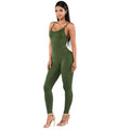 Women Yoga One-piece Suit Sleeveless Spaghetti Strapped Bodysuit Stretchy Solid Yoga Wear Jumpsuit