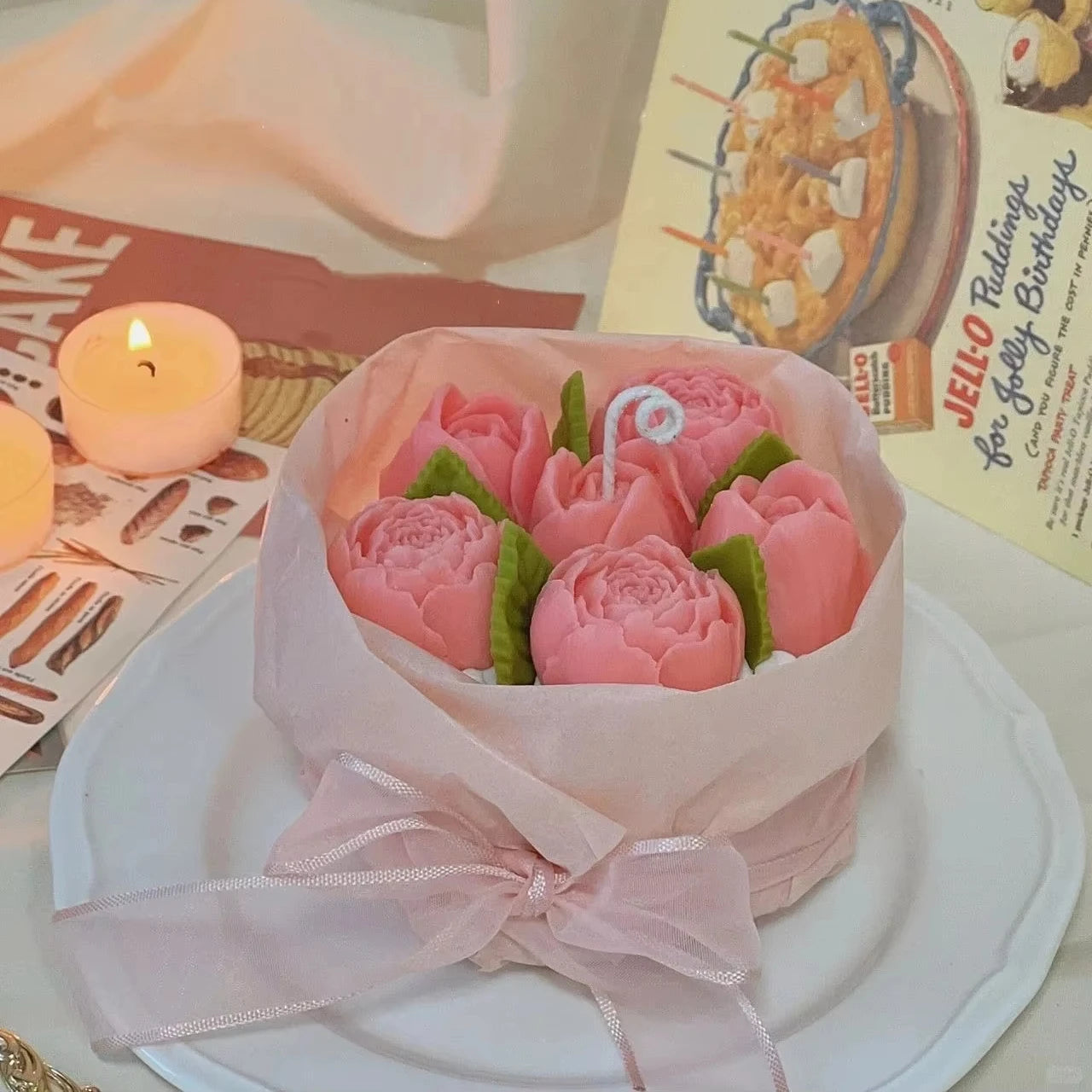 Flower Scented Candle Silicone Mold Rose Tulip Valentine's Day Mother's Day Gift Flower Mold