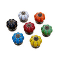 Vintage Colorful Pumpkin Porcelain Cabinet Knob Ceramic Drawer Knobs