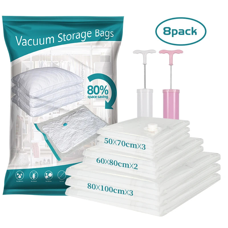 Vacuum Storage Bags Set with Hand Pump