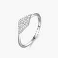 Ailmay Dazzling Cubic Zirconia Luxury Geometric Design Finger Ring for Women Classic 925 Sterling Silver Fashion Jewelry