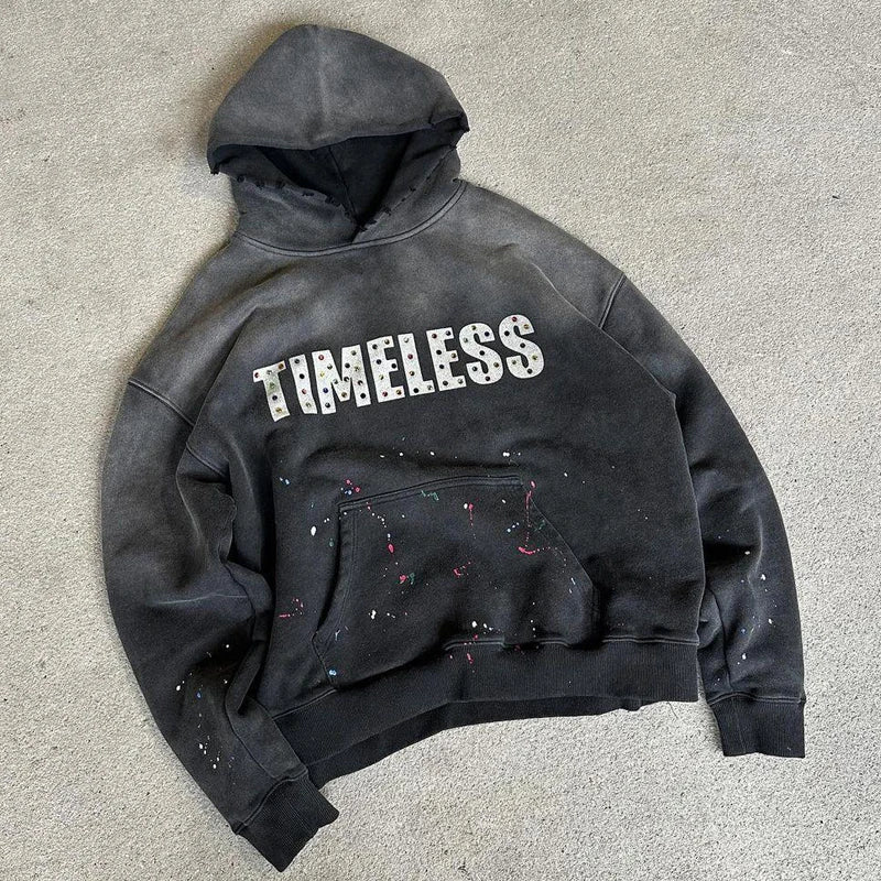 Custom French Terry 400 500 600 Gsm 100% Cotton Hoodies Men Acid Wash Sun Faded Rhinestone Hoodie Manufacturers Custom logo