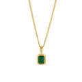 Fashionable Luxury and Luxury 18 K Gold Emerald Pendant Necklace Fine Jewelry Stainless Steel Necklace