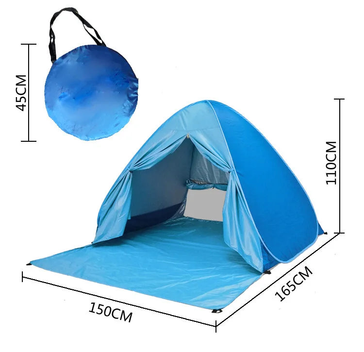 Automatic Anti UV Canvas Four-season Double Layer One Bedroom Portable Folding Quick Open Beach Tents for Camping
