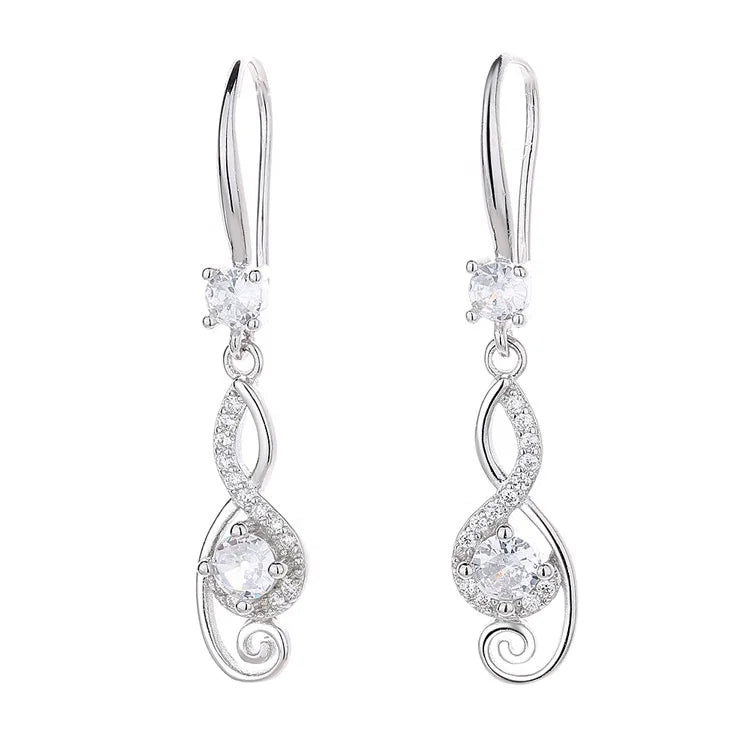 Wholesale Exotic Fish Hook Drop Earrings in Real Silver 925 Dangle Earrings for Women