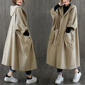 Wholesale 2026 Autumn and Winter New Style Literary Loose Large Size Knee-length Large Pocket Casual Hooded Women's Trench Coat
