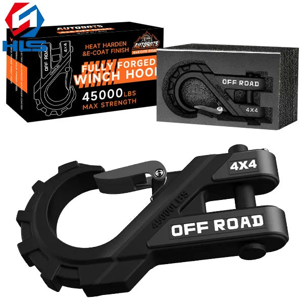 Off-road Vehicle Winch U Hook 20T Alloy Steel Heavy Winch Hook Forged Trailer Hook with Sheath