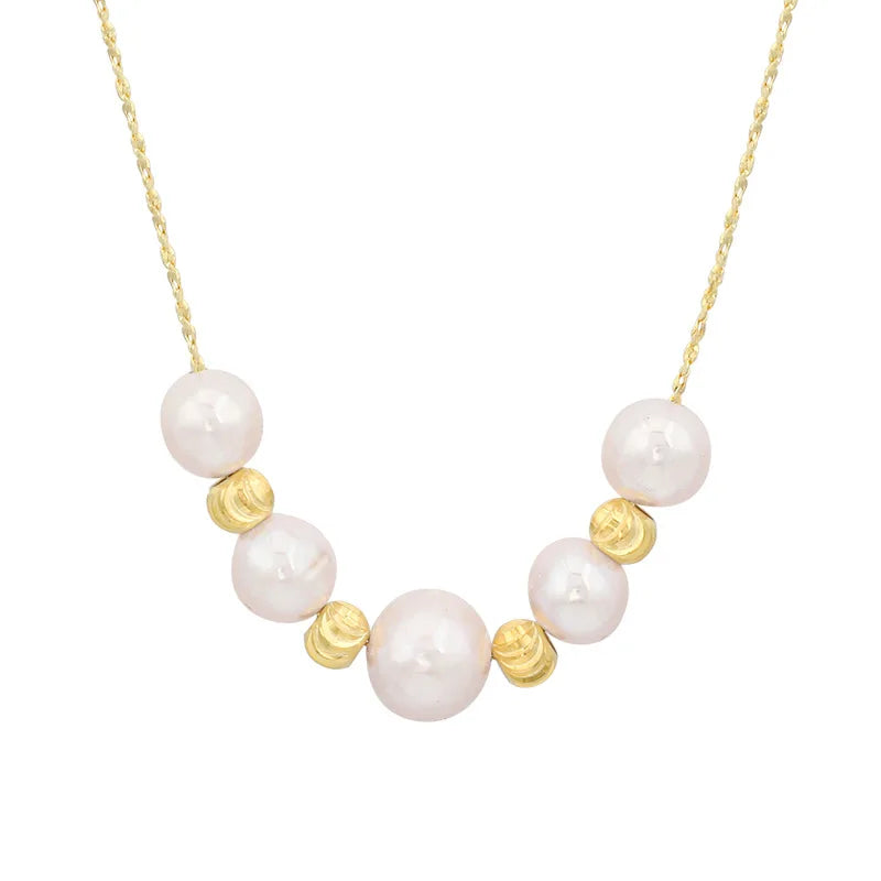 925 Sterling Silver Baroque Pearl Pendant Necklace with Water-wave Chain Rhodium Plated AAA/AA Grade Trendy Women's Jewelry