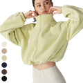 Winter Fleece Sports Wear Zipper Yoga Jackets Tiktok Hot Keep Warm Casual Sports Jacket Workout Activewear Jackets for Women