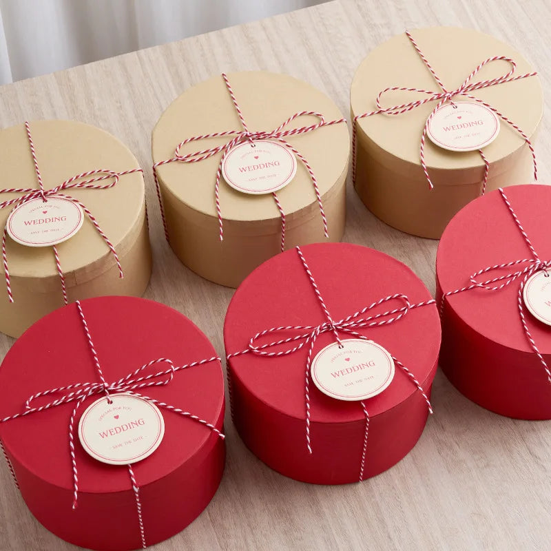 Personalized Christmas Cookie Boxes Bulk Large Christmas Kraft Paper Treat Boxes with Tags & Ribbons Xmas Cookie Box