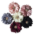 Wholesale Handmade Decorative Fabric Flowers Burnt Edge Petal Flowers with Beads Center