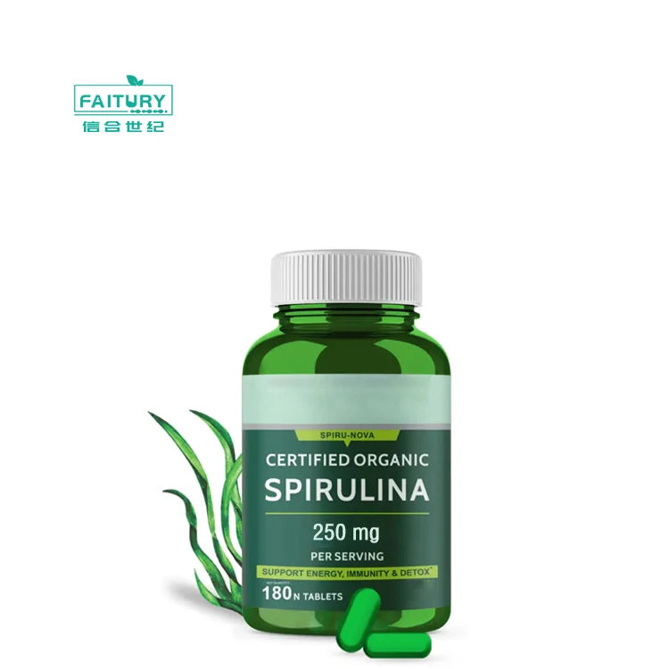 Faitury Supply Private Label Nature Spirulina Supplements Tablets Organic Spirulina Tablets