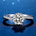 Silver 925 Original 1-2 Carat Brilliant Cut Pass Diamond Test D Color Moissanite Heart Prongs Snowflake Ring Women Fine Jewelry