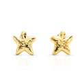 Chris April Fashion Jewelry Brass PVD Gold Plating Sea Star Bumpy Surface 925 Pin Stud Earring