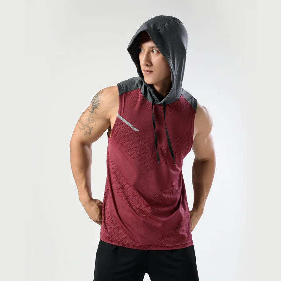Mens Fitness Breathable Slim Sports Trend Summer Sleeveless T Shirt Trendy Sleeveless Gym Fitness T Shirt Gym Clothes Men