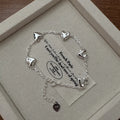 New Trendy Wholesale 925 Sterling Silver Wrinkle Texture Heart Shape Charm Bracelets for Women