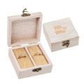 Rustic 2 Slot Wooden Jewelry Ring Box Engagement Wedding  Wooden Ring Display Box