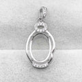 Sterling Silver 10*14mm Semi Mount Pendant Empty Frame Blank Support Setting S925 Base Holder Without Center Stone for DIY Inlay