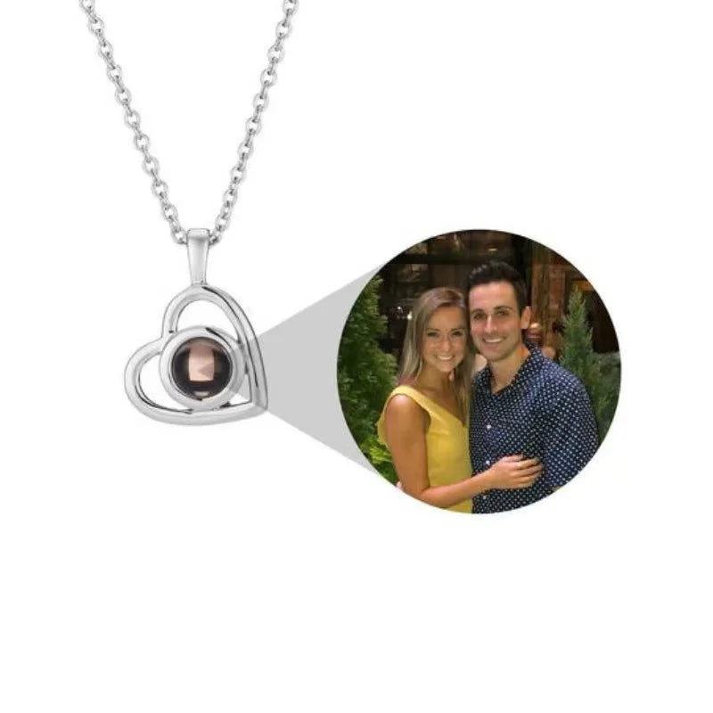 Shangjie OEM 2022 Valentine Days Gifts Custom Photo Projection Necklace With Picture Inside
