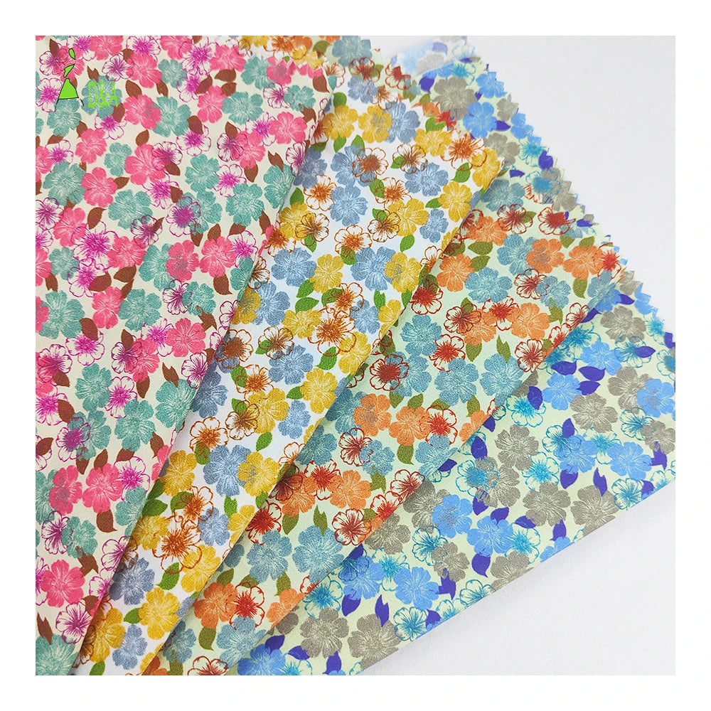 Beautiful Floral Printed Cotton Fabric Breathable and Woven for Girls' Dresses