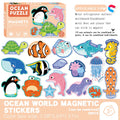 Custom 30PCS Cute Sea Animals Refrigerator Magnets Baby Kids Educational Toy Magnetic Stickers for Fridge