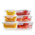 Borosilicate Glass Storage BPA Free Bento Lunch Boxes Glass Meal Prep Containers Set with Lids